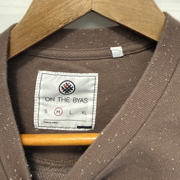 On the Byas Brown Crewneck Sweater with Patterned Pocket - Picture 3 of 5